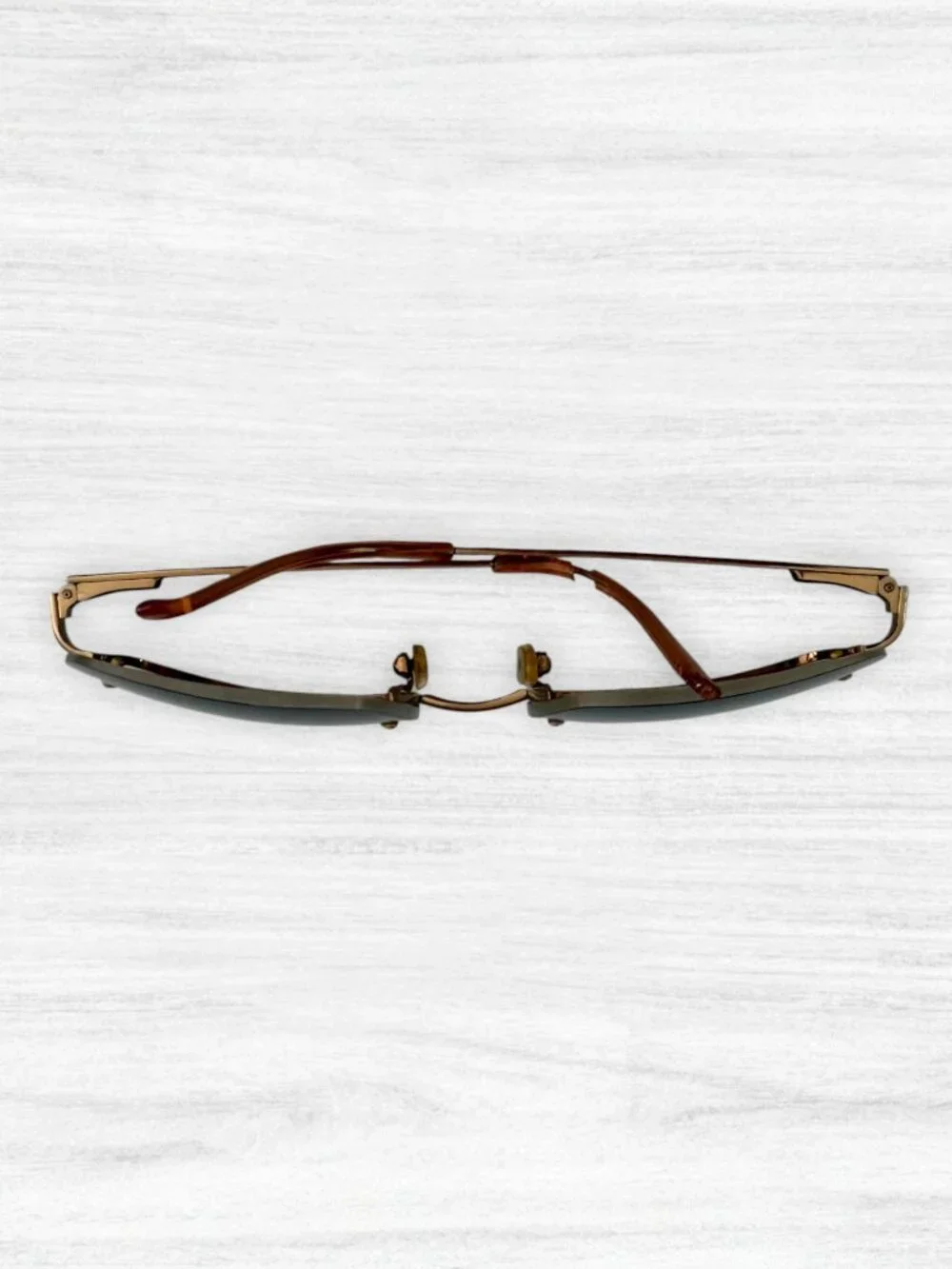 Ralph Lauren 972/S L6E Rimless Brown Gold Rectangle Eyeglasses Frames Y2K